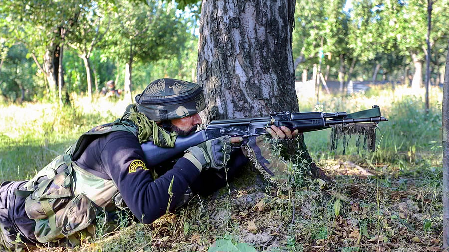<div class="paragraphs"><p>A security personnel during an encounter (Representational Picture)</p></div>